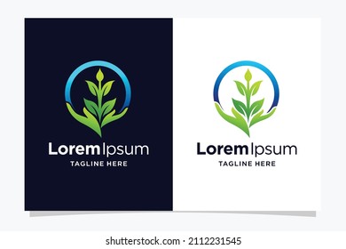 garden care logo with hand concept