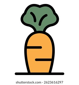 Garden carrot icon. Outline garden carrot vector icon color flat isolated