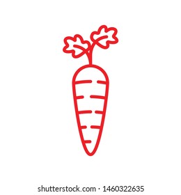 Garden carrot outline vector icon