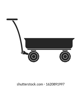 Garden cart vector icon.Black vector icon isolated on white background garden cart .
