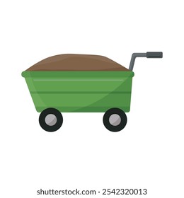 Garden carts vector illustration on white background. Lawn carts for hauling and farm or ranch use.