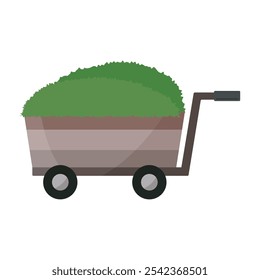 Garden carts vector illustration on white background. Lawn carts for hauling and farm or ranch use.