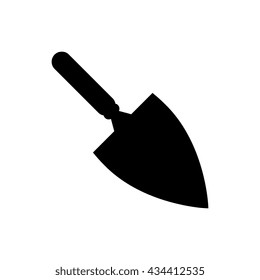 Garden or cement trowel simple vector icon isolated on white background