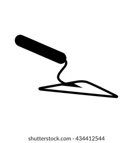 Garden or cement trowel simple vector icon isolated on white background
