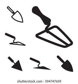 Garden or Cement Vector Trowel Icon Set Isolated on White Background