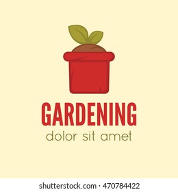 Garden center emblem or label, badge, gardening logo designed element. Vector Illustration.