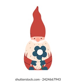 Garden ceramic cute gnome. Vector illustration 