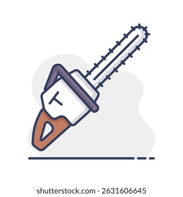 Garden chainsaw isolated vector icon. Graph symbol for agriculture, garden and plants web site and apps design, logo, app, UI