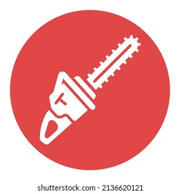 Icono de glifo vector de la motosierra de jardín. Símbolo gráfico para agricultura, jardín y plantas sitio web y diseño de aplicaciones, logotipo, aplicación, interfaz de usuario