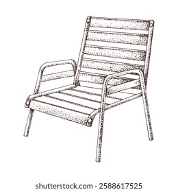 Garden chair hand drawn vector illustration