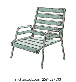 Garden chair hand drawn vector illustration