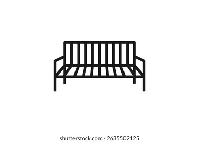 projeto de linha de ícone de cadeira de jardim