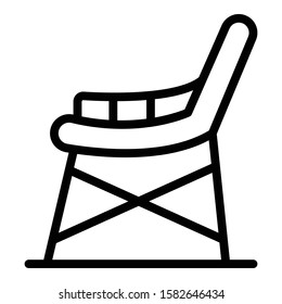 Garden chair icon. Outline garden chair vector icon for web design isolated on white background