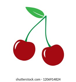 Garden cherry icon. Vector illustration