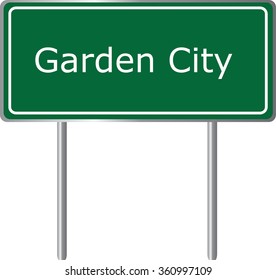 Garden City , Colorado , road sign green vector illustration, road table, USA city