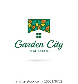 Garden city logo concept. Real estate, house vector