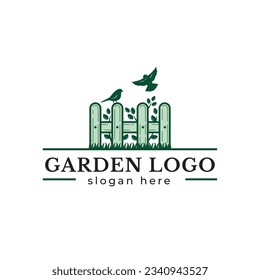 garden city logo, house garden logo vector