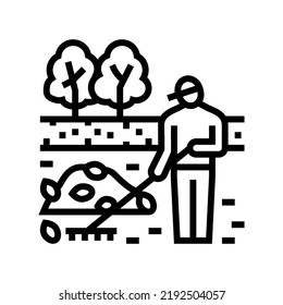 garden clearance line icon vector. garden clearance sign. isolated contour symbol black illustration
