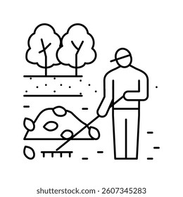 garden clearance line icon vector. garden clearance sign. isolated contour symbol black illustration