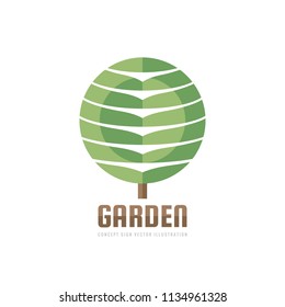 Garden - concept business logo template vector illustration. Abstract tree creative sign, Green nature symbol. Graphic design element. 
