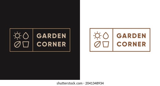 Garden corner logo design , simple and minimal concept 