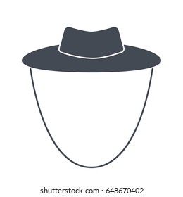 Garden or cowboy hat, vector illustration isolated on a white background