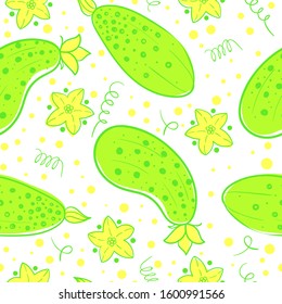 garden cucumbers repeating pattern Scandinavian style 