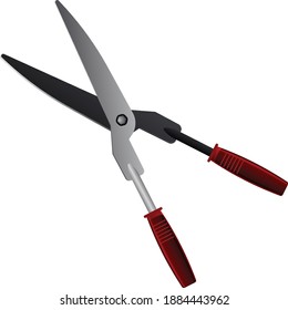 Garden cutter tool vector art and illustration