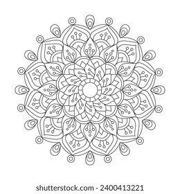 Garden of delight mandala coloring book page for kdp book interior. Peaceful Petals, Ability to Relax, Brain Experiences, Harmonious Haven, Peaceful Portraits, Blossoming Beauty mandala design.