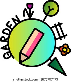 garden design icon , vector illustration