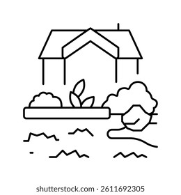 garden design line icon vector. garden design sign. isolated contour symbol black illustration