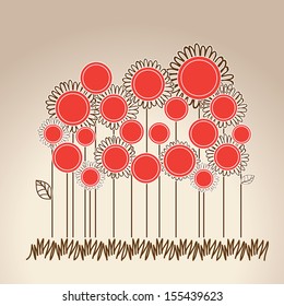 garden design over beige background vector illustration 