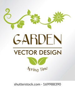 garden design over gray background vector illustration  