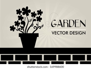 garden design over gray  background vector illustration  