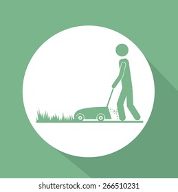 Garden design over green background, vector illustration