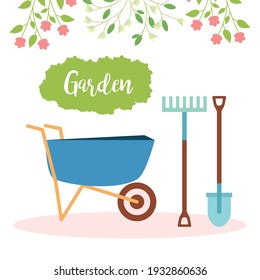 garden design with tools euipment