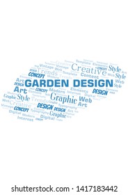 Garden Design word cloud. Wordcloud made with text only.