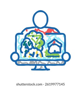 garden designer doodle icon sketch vector. garden designer sign. isolated symbol illustration
