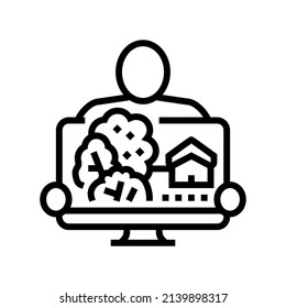 garden designer line icon vector. garden designer sign. isolated contour symbol black illustration
