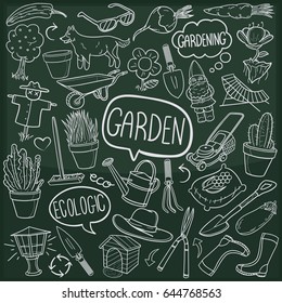 Garden Doodle Icon Chalkboard Sketch