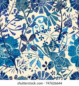 Garden dreams. Seamless pattern.