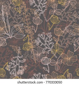 Garden dreams. Seamless pattern.