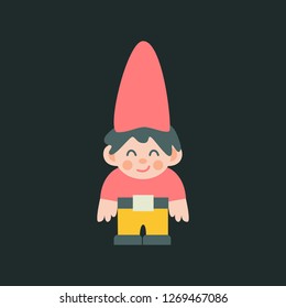 Garden dwarf figure vector illustration