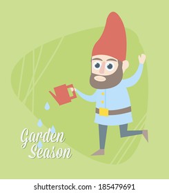 Garden dwarf \ Flat design \ Minimal style \ Garden season