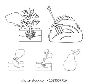 Garden, ecology, farmingand other web icon in outline style. Feed, plot, farm,icons in set collection.