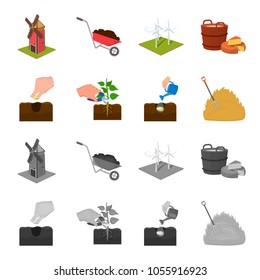 Garden, ecology, farmingand other web icon in cartoon,monochrome style. Feed, plot, farm,icons in set collection.