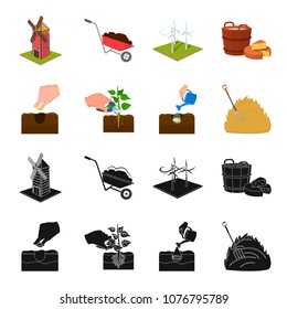 Garden, ecology, farmingand other web icon in black,cartoon style. Feed, plot, farm,icons in set collection.