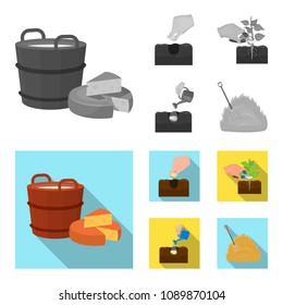 Garden, ecology, farmingand other web icon in monochrome,flat style. Feed, plot, farm,icons in set collection.