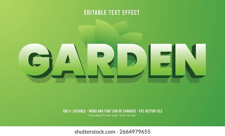 garden editable text effect	 3d text
