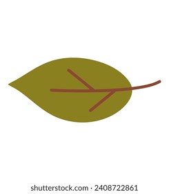 Garden element of colorful set. The design elegantly portrays the leaf with a touch of artistic flair, emphasizing the beauty and tranquility it adds to a well-tended garden. Vector illustration.